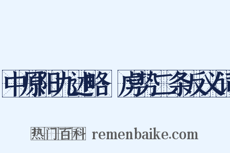 中原阳九述略·虏势二条反义词是什么意思的图片